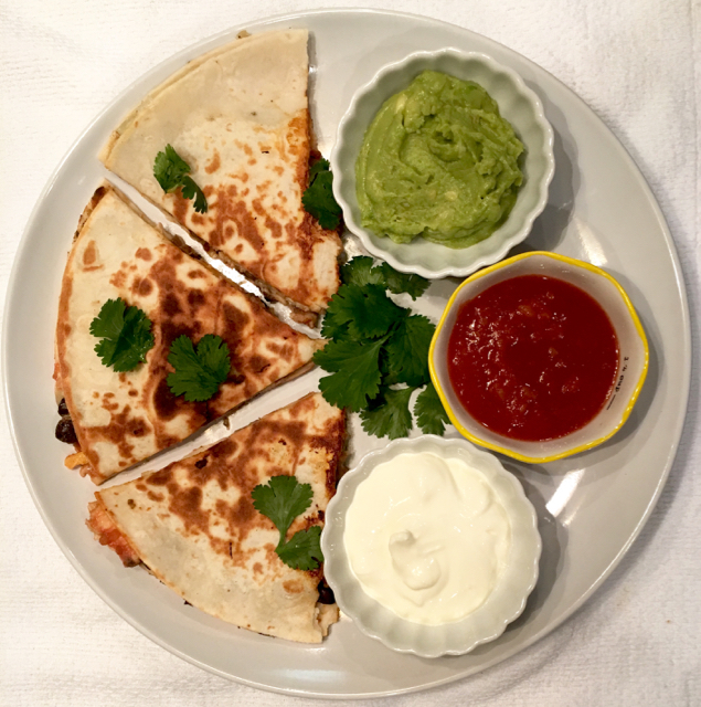 Chicken, Black Bean and Corn Quesadillas