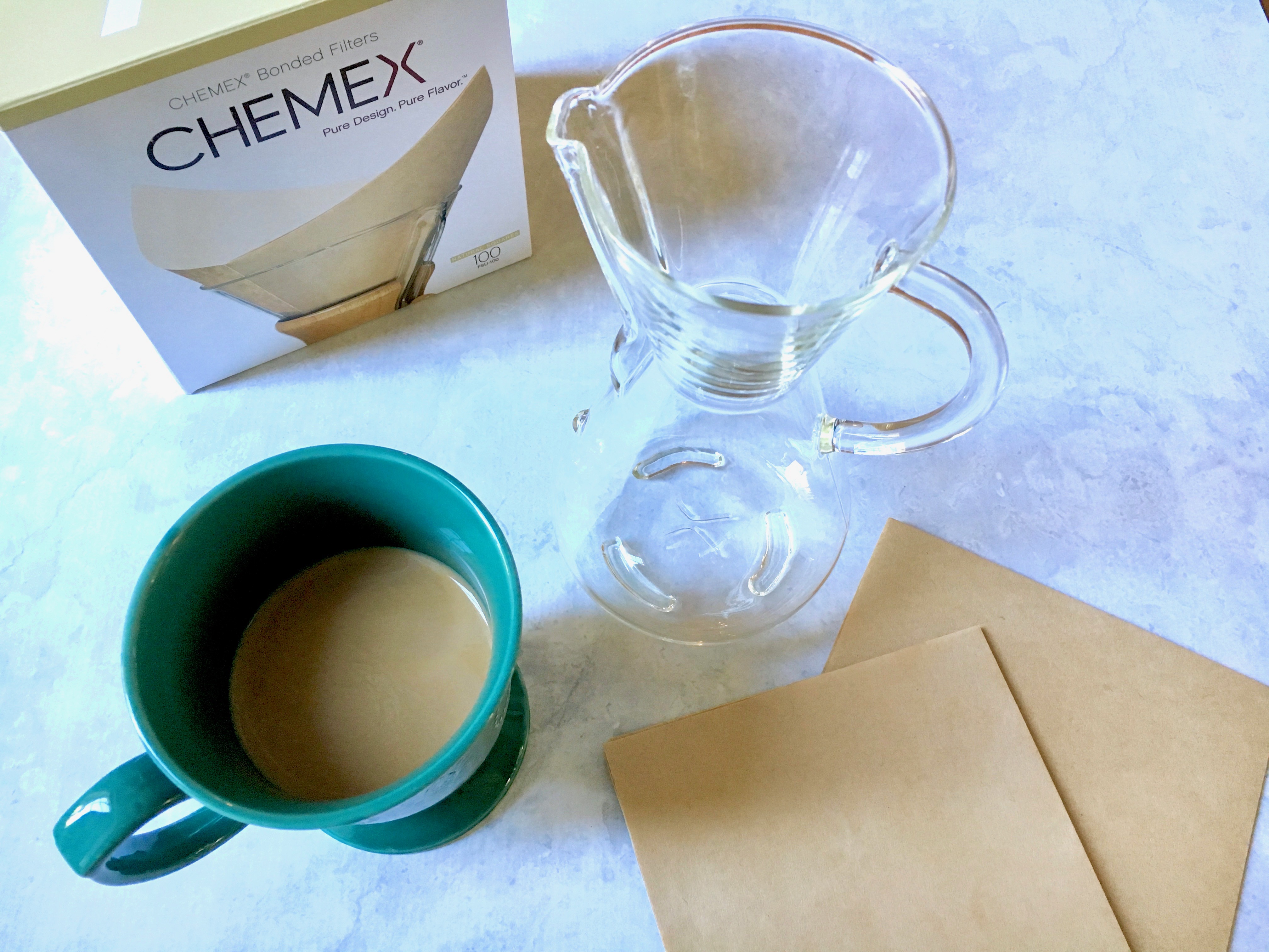 Chemex Pour Over Coffee Carafe And Filters