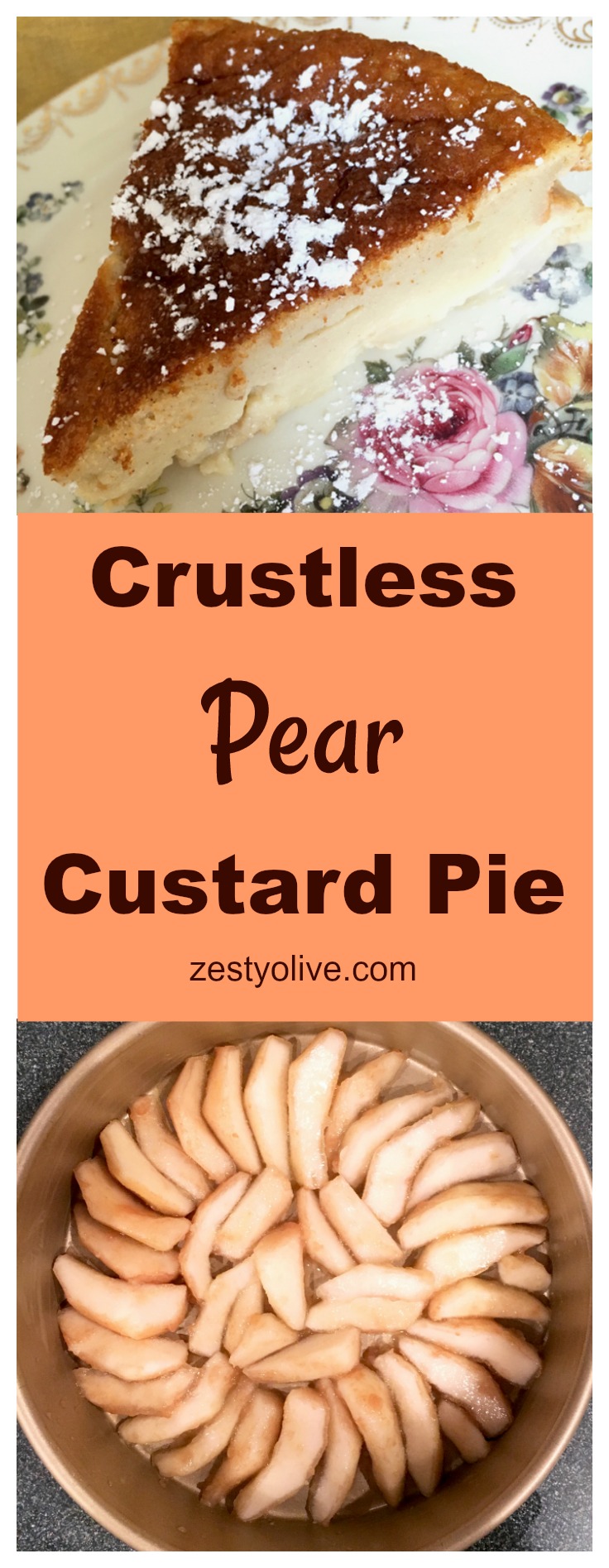 Crustless Pear Custard Pie