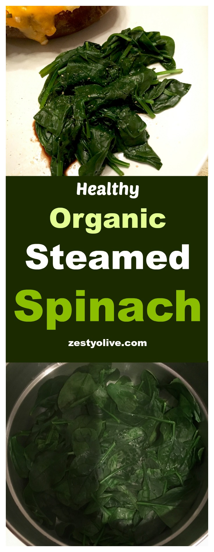 Organic Steamed Spinach With Balsamic Vinegar
