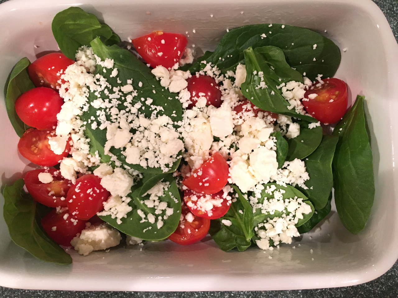 Spinach, Tomato And Feta Cheese Frittata For One