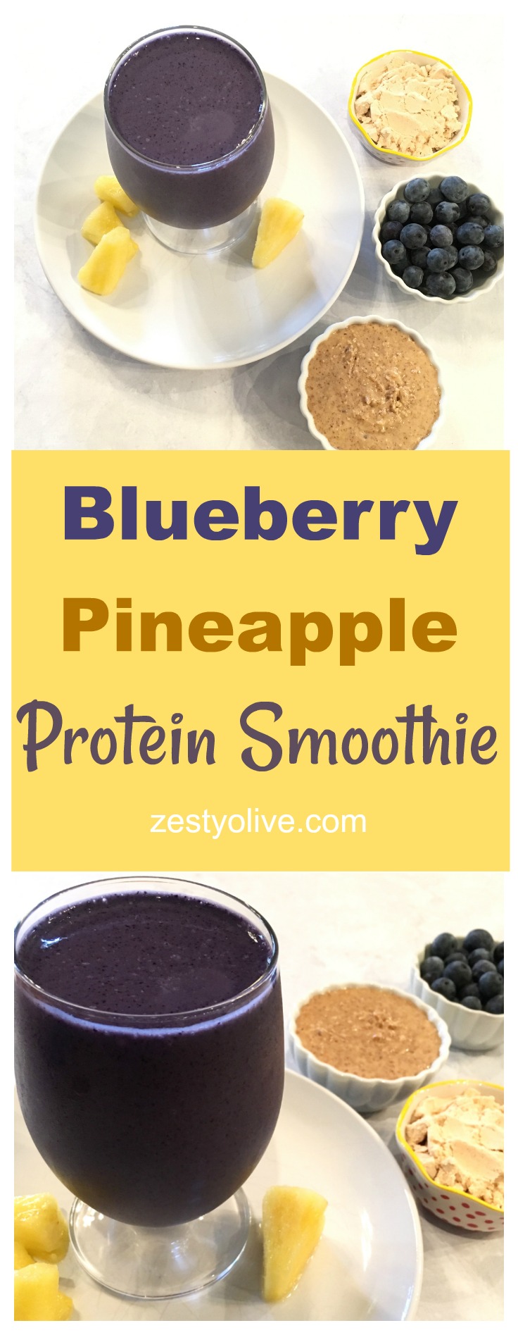 Blueberry Pineapple Protein Smoothie