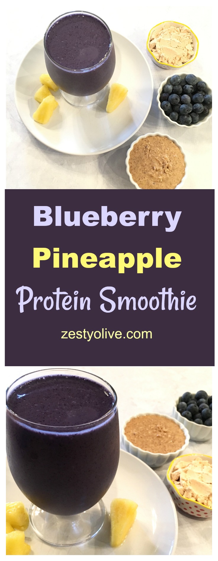 Blueberry Pineapple Protein Smoothie