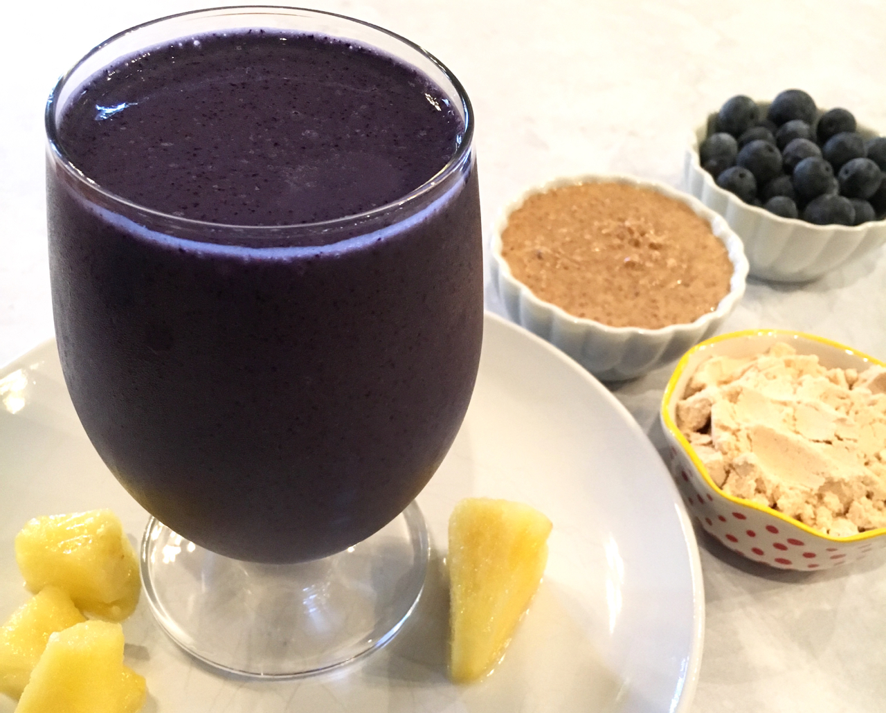 Blueberry Pineapple Protein Smoothie