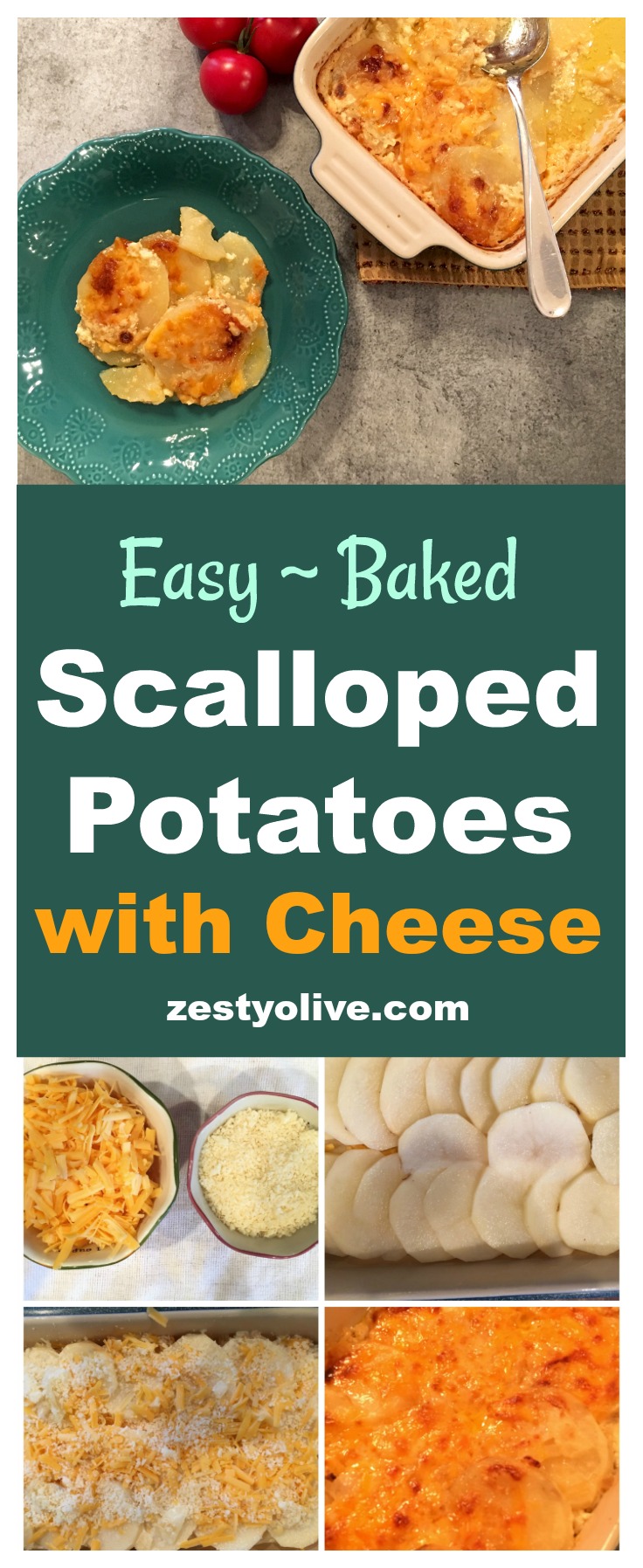 If you love potatoes and love cheese, then these baked scalloped potatoes with cheese will rock your world. They are so easy to make, and if you have leftovers, they are even better the next day. It's true!