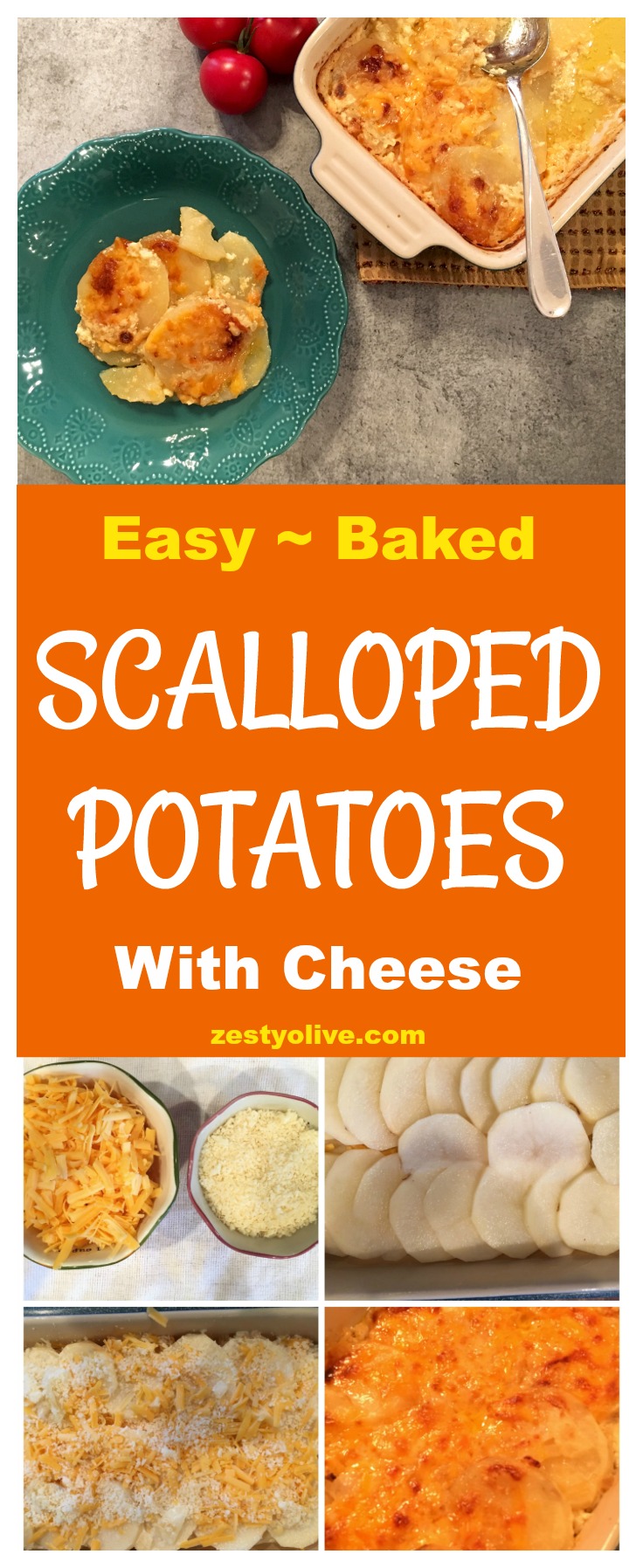 If you love potatoes and love cheese, then these baked scalloped potatoes with cheese will rock your world. They are so easy to make, and if you have leftovers, they are even better the next day. It's true!