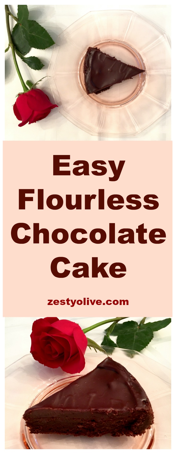 You can whip up this flourless chocolate cake with ganache glaze in one bowl ~ no need for a mixer! This cake is dense and rich - perfect for chocolate lovers. Bonus: it's easy!