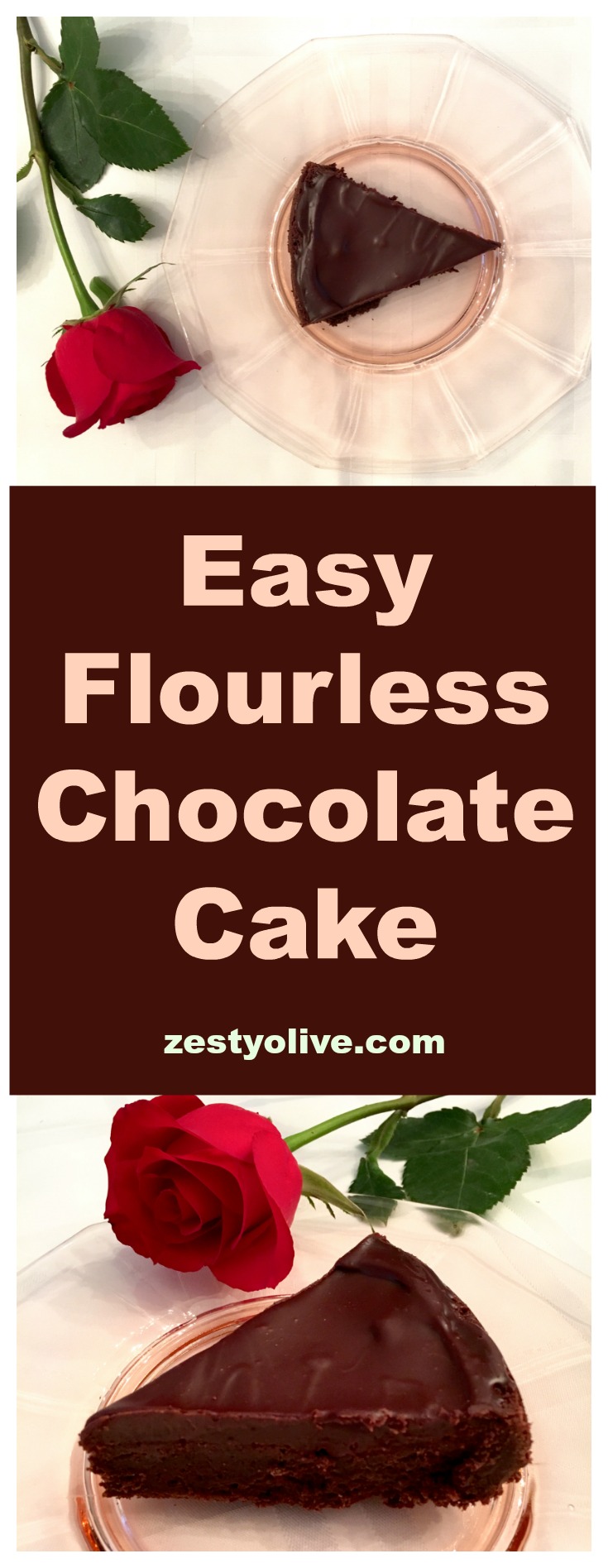 You can whip up this flourless chocolate cake with ganache glaze in one bowl ~ no need for a mixer! This cake is dense and rich - perfect for chocolate lovers. Bonus: it's easy!