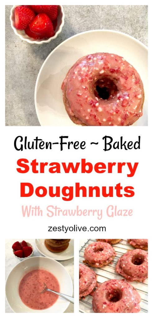 Gluten Free Baked Strawberry Doughnuts With Strawberry Glaze Zesty