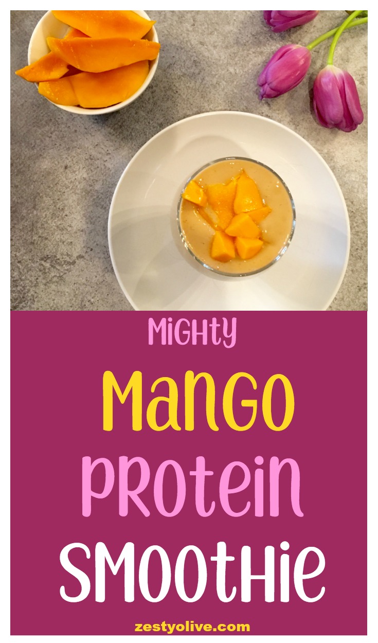 This Mighty Mango protein smoothie is light, bright and refreshing!