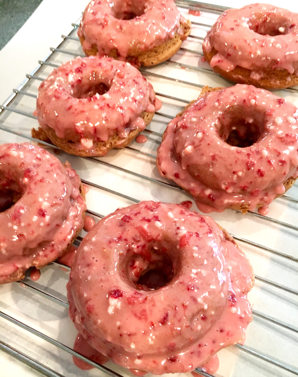 Gluten-Free Baked Strawberry Doughnuts With Strawberry Glaze