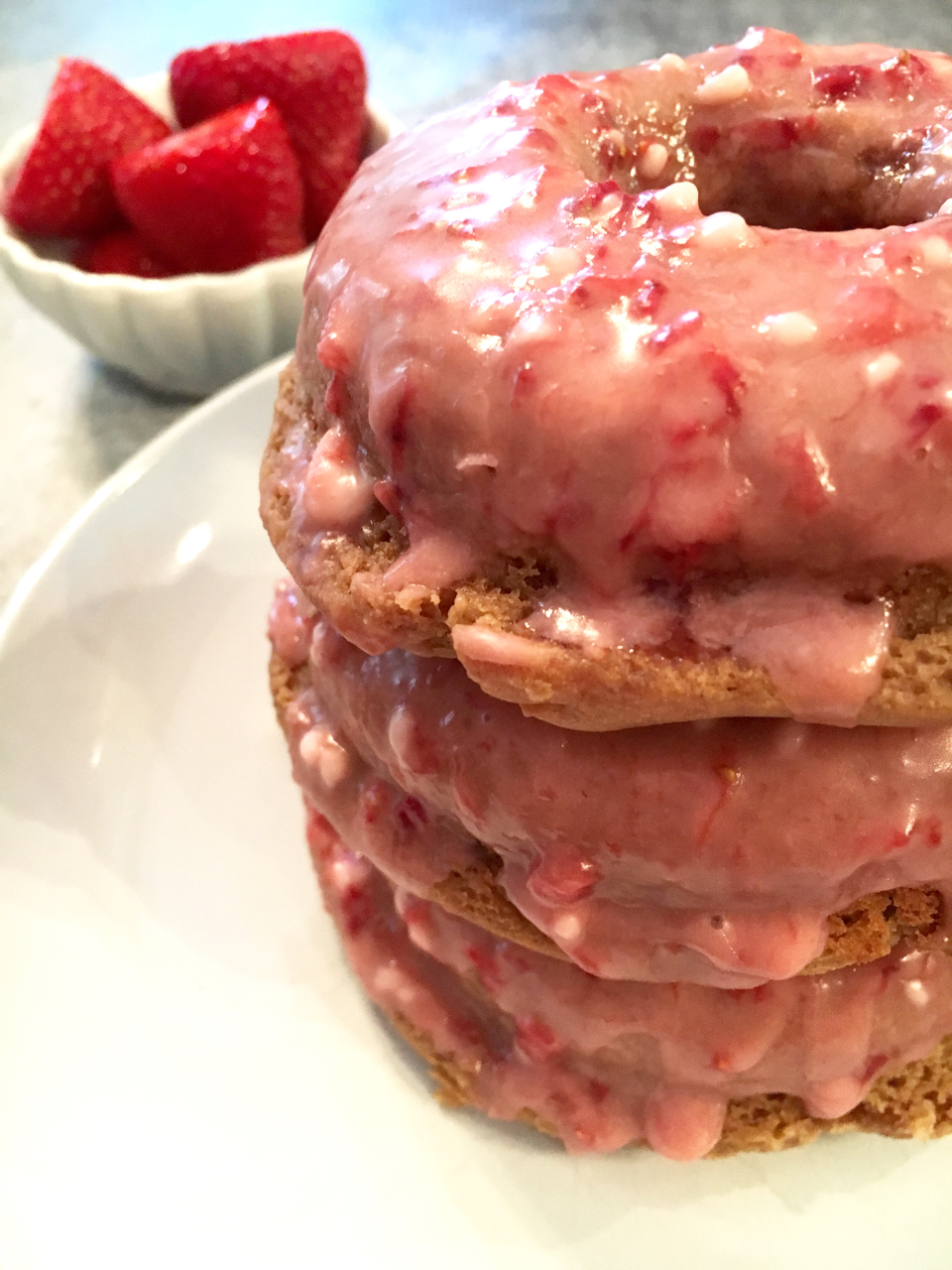 Gluten-Free Baked Strawberry Doughnuts With Strawberry Glaze