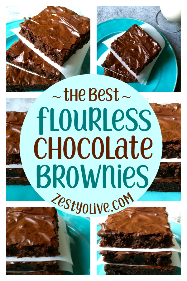 These flourless chocolate brownies are amazing. No, really. They're easy to make, they're gluten-free, and they're over-the-top full of chocolate! Just look at that crinkly, flaky top!