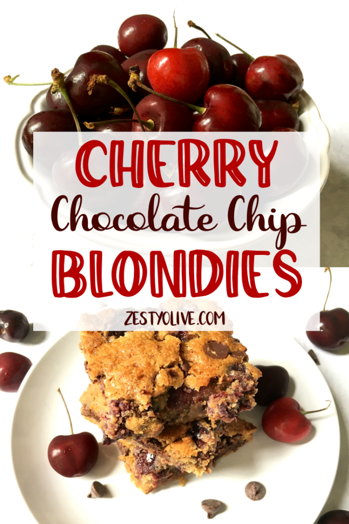 Cherry Chocolate Chip Blondie Bars