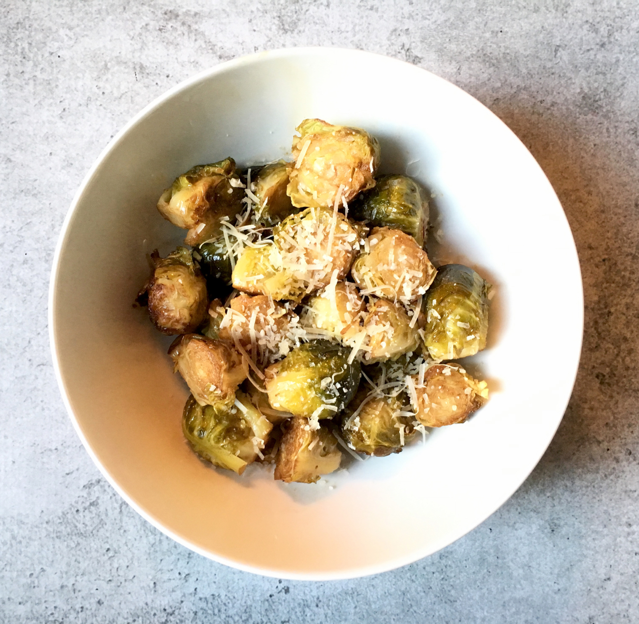 Roasted Brussels Sprouts With Balsamic Vinegar and Parmesan Cheese