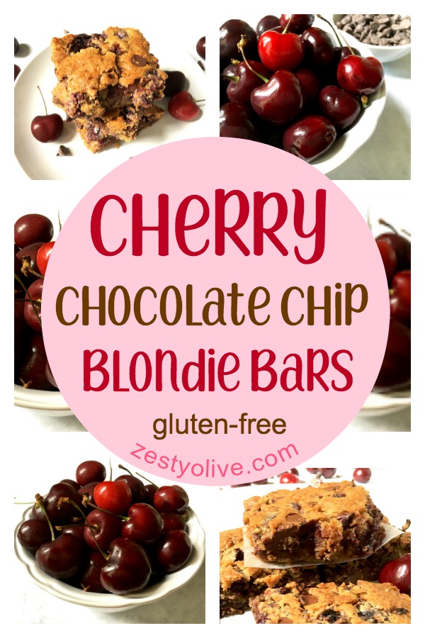 The warm, melty chocolate and sweet cherry flavor make these easy Cherry Chocolate Chip Blondie Bars a family favorite. Gluten-free version included.