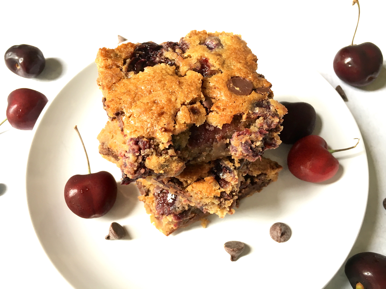 Cherry Chocolate Chip Blondie Bars