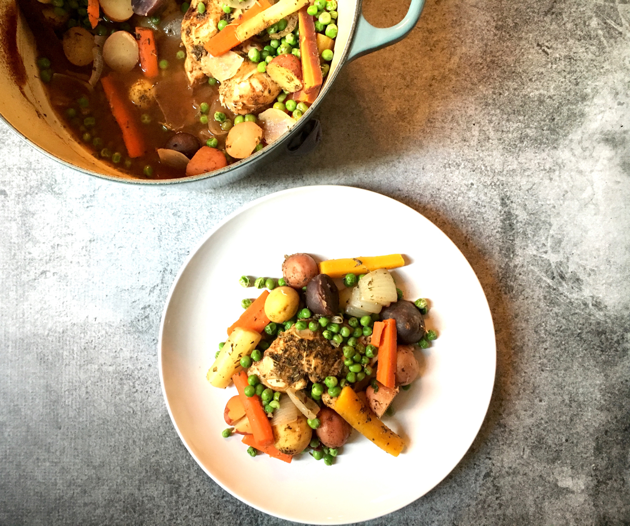 Dutch Oven Balsamic Chicken And Veggies