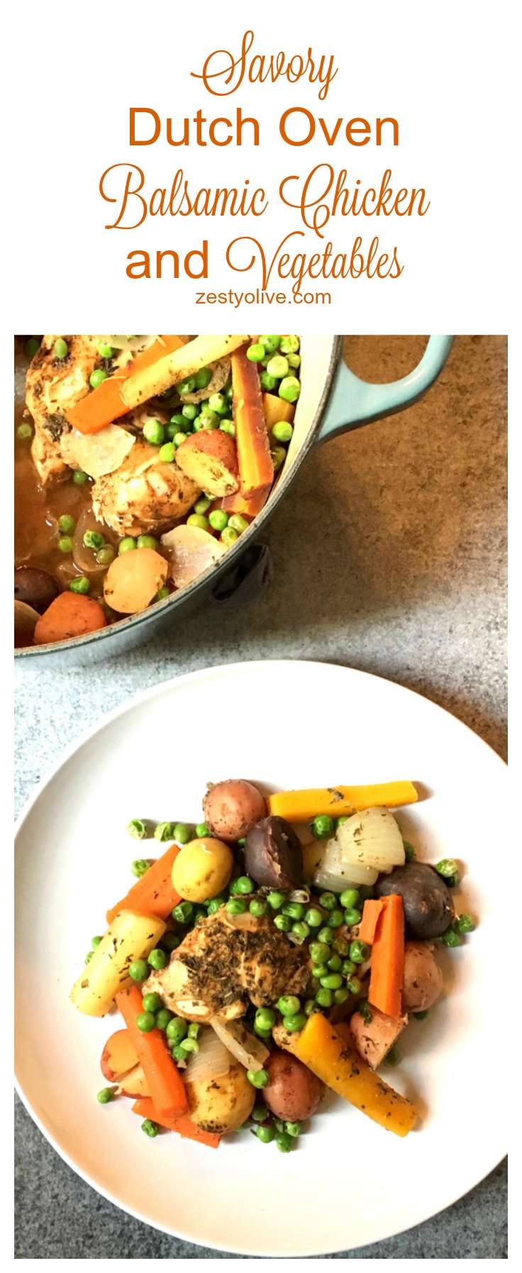 Savory Dutch Oven Balsamic Chicken and Vegetables