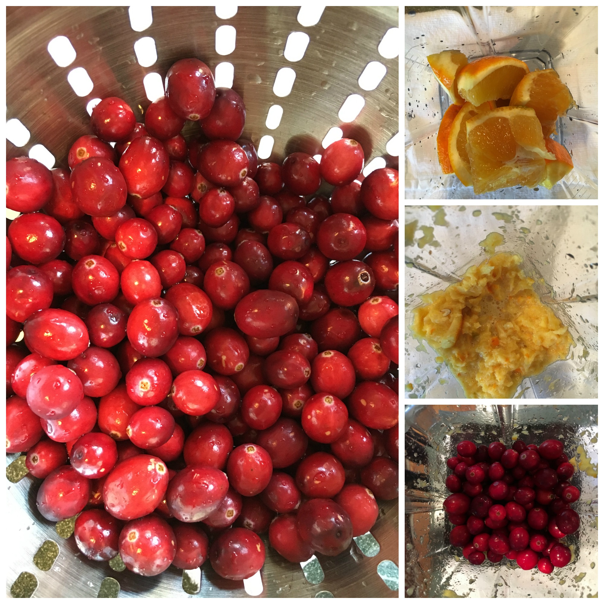 Cranberry orange relish collage