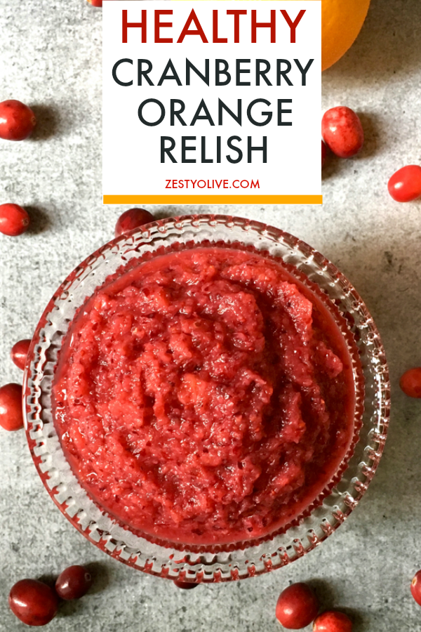 This healthy Cranberry Orange Relish is a holiday favorite. Perfect for Thanksgiving or Christmas. It's easy and it's the perfect combination of tart and sweet.