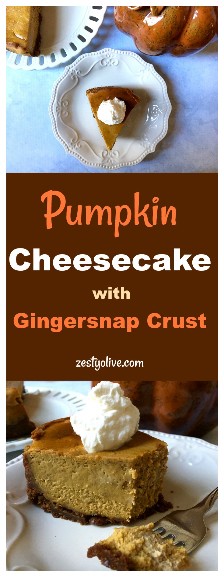 Pumpkin Cheesecake With Gingersnap Crust