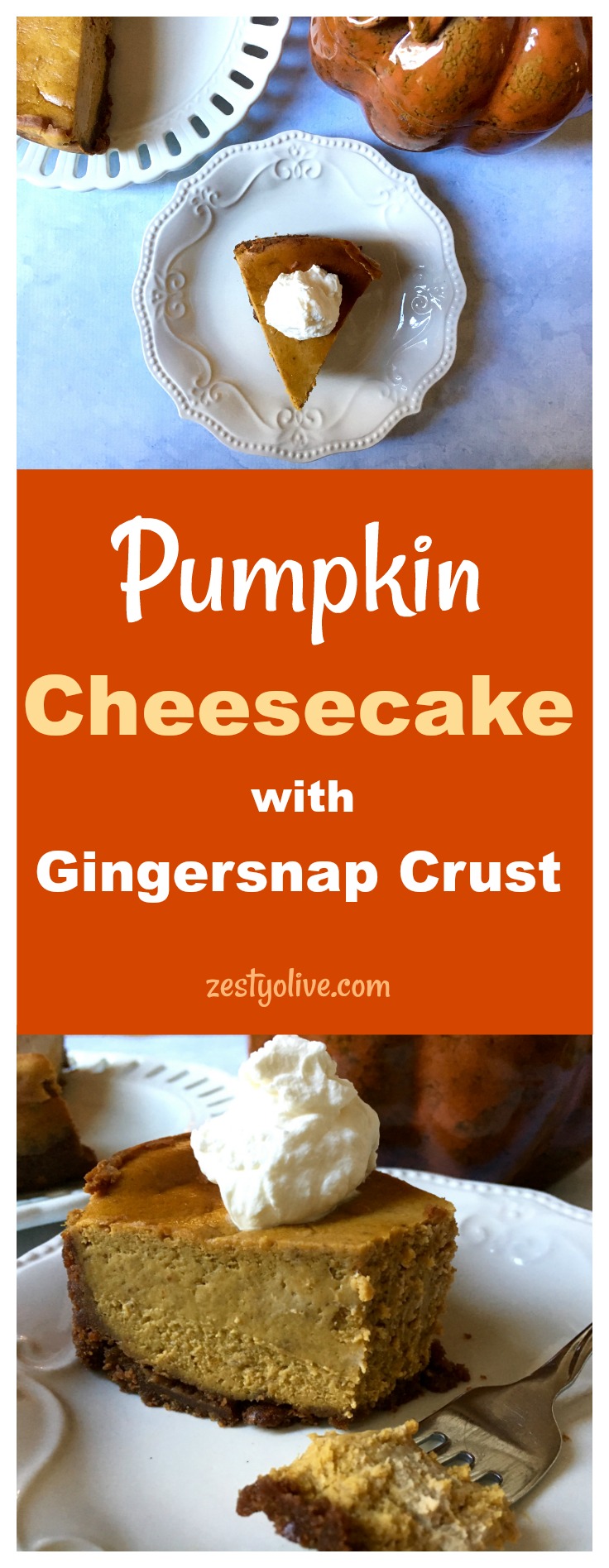 Pumpkin Cheesecake With Gingersnap Crust