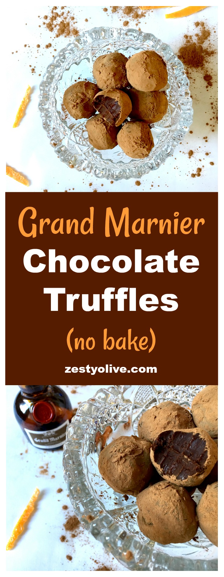 Grand Marnier Chocolate Truffles are smooth, rich, and elegant. They are a simple, no-bake treat flavored with a subtle orange liqueur.