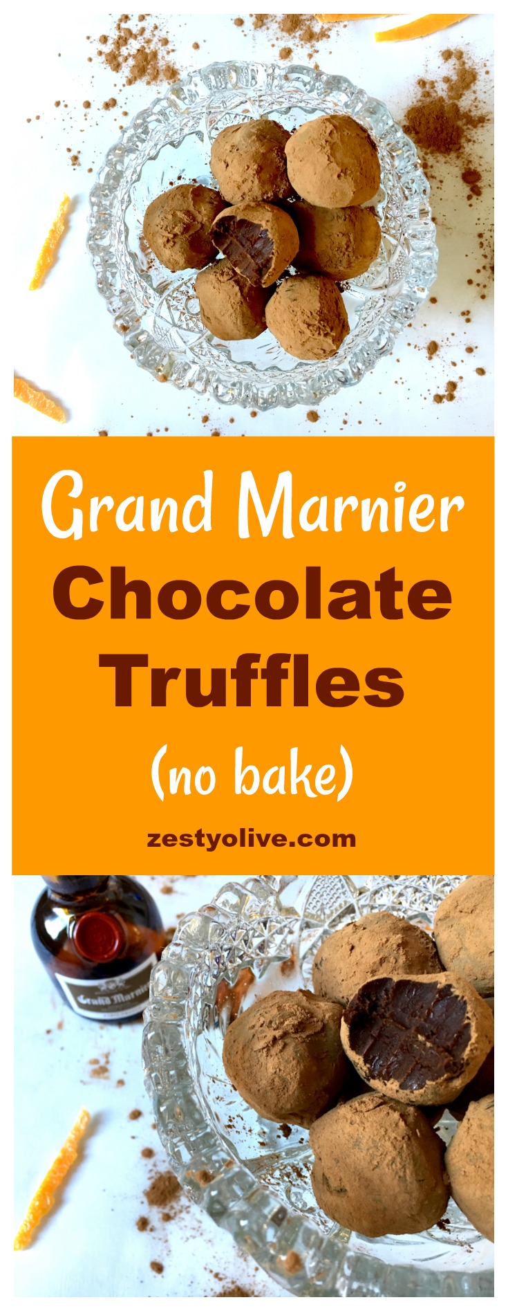 Grand Marnier Chocolate Truffles are smooth, rich, and elegant. They are a simple, no-bake treat flavored with a subtle orange liqueur.