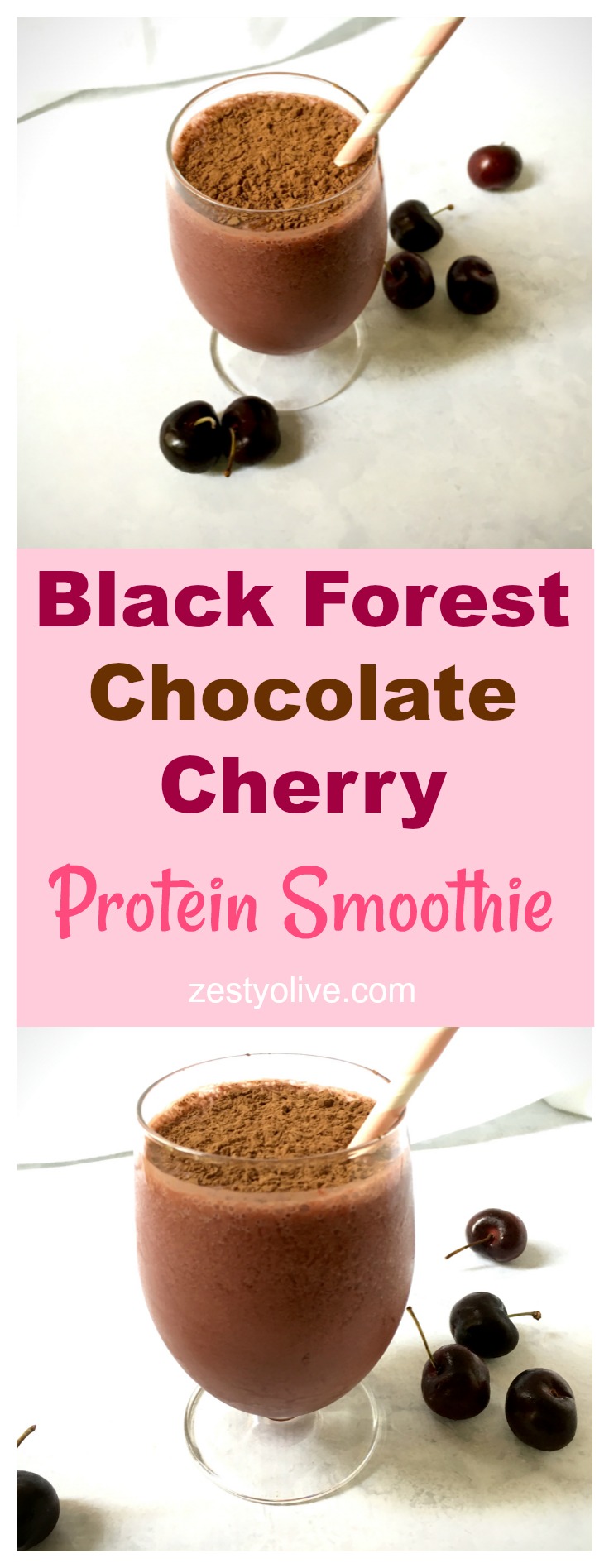 Black Forest Chocolate Cherry Protein Smoothie