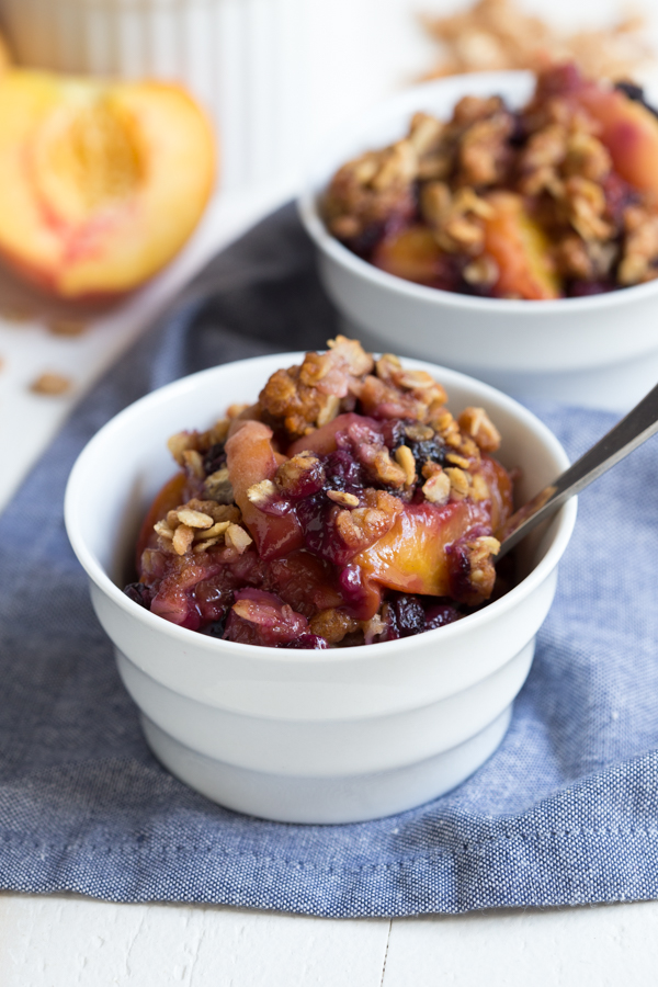 Grilled Peach and Blueberry Crisp