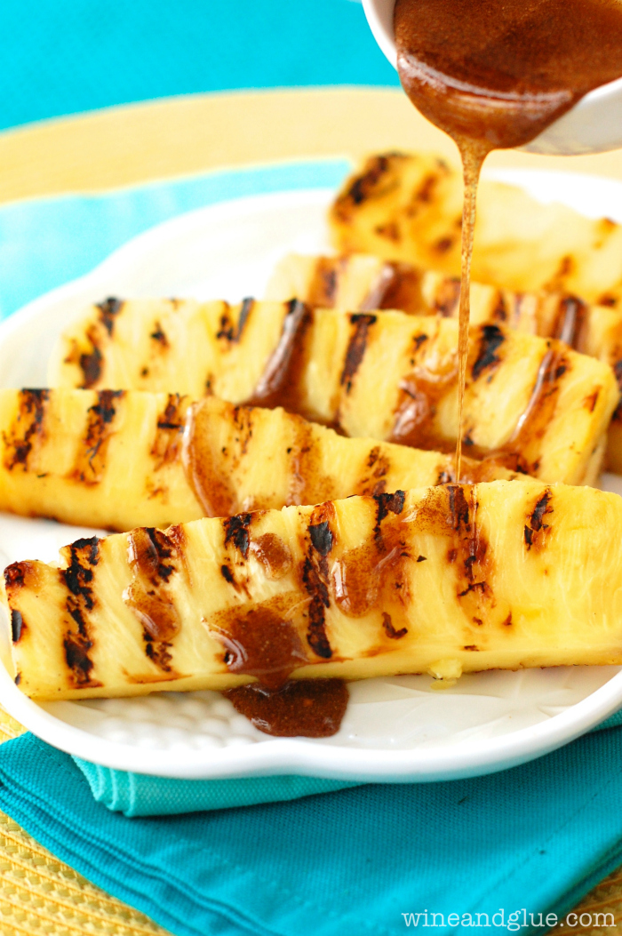 Grilled Pineapple with Cinnamon Honey Drizzle