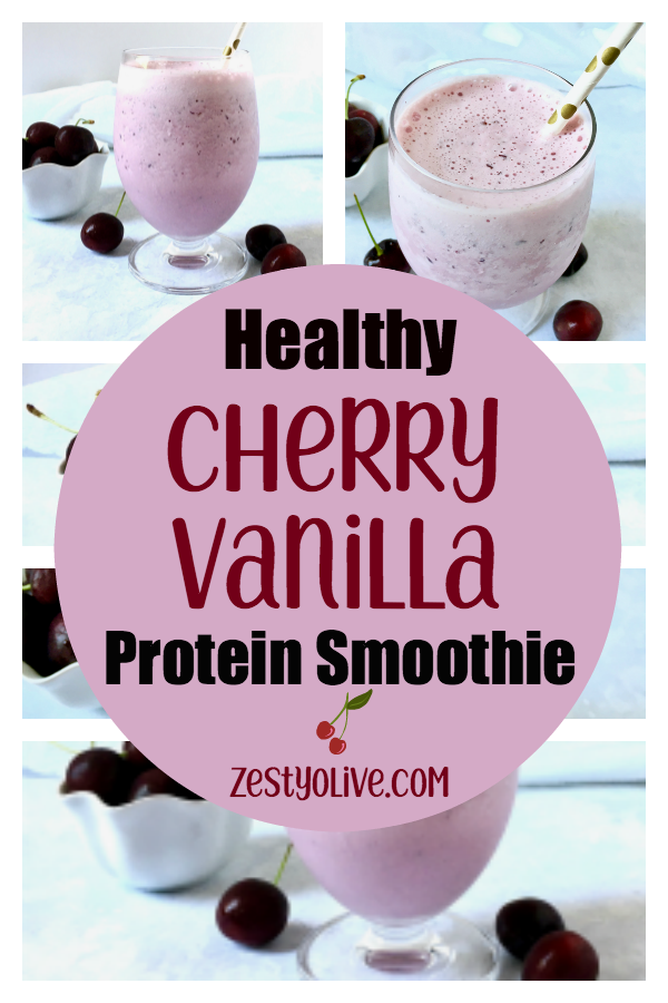 It's cherry season and what better way to celebrate this sweet fruit than with this healthy Cherry Vanilla Protein Smoothie.