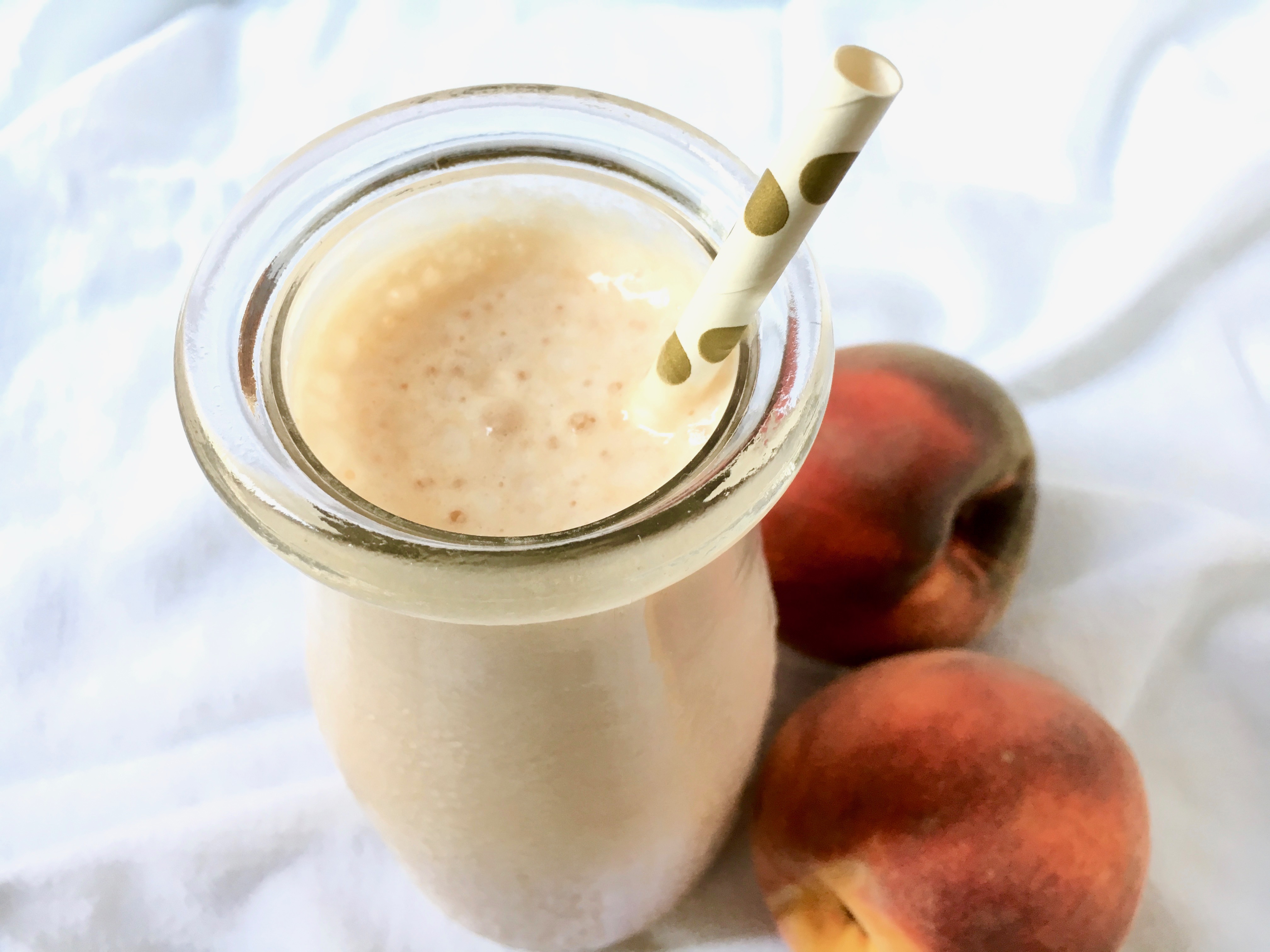 Vegan Peaches and Cream Protein Smoothie