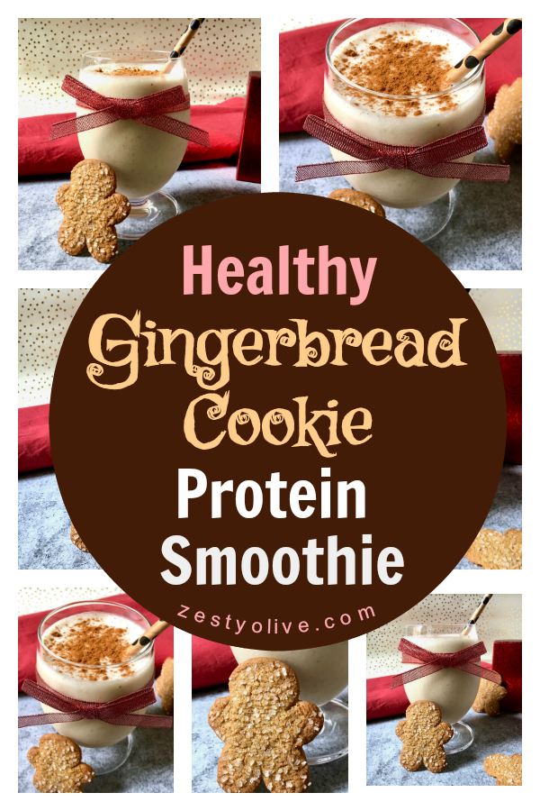 Classic holiday spices enhance and flavor this Healthy Gingerbread Protein Smoothie.