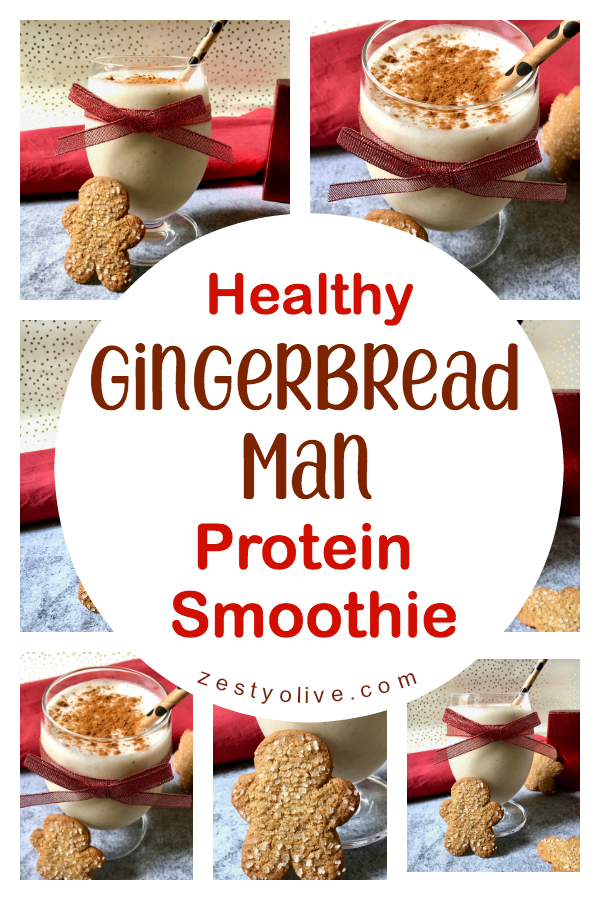 Classic holiday spices enhance and flavor this Healthy Gingerbread Protein Smoothie.