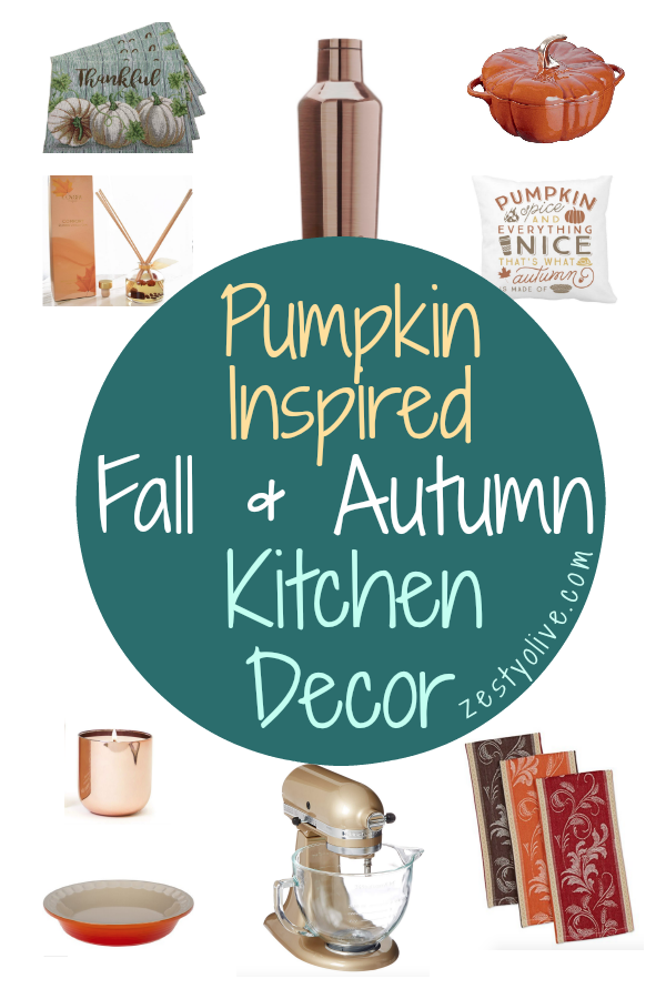Do you decorate your kitchen and home for the fall season? If so, check out these Pumpkin Inspired Fall And Autumn Kitchen Decor Finds!