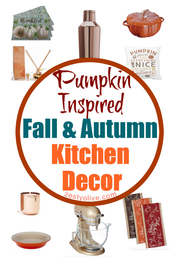 Do you decorate your kitchen and home for the fall season? If so, check out these Pumpkin Inspired Fall And Autumn Kitchen Decor Finds!