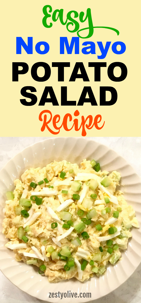 This Easy No Mayo Potato Salad Recipe is will become a favorite at your next picnic, BBQ or potluck.