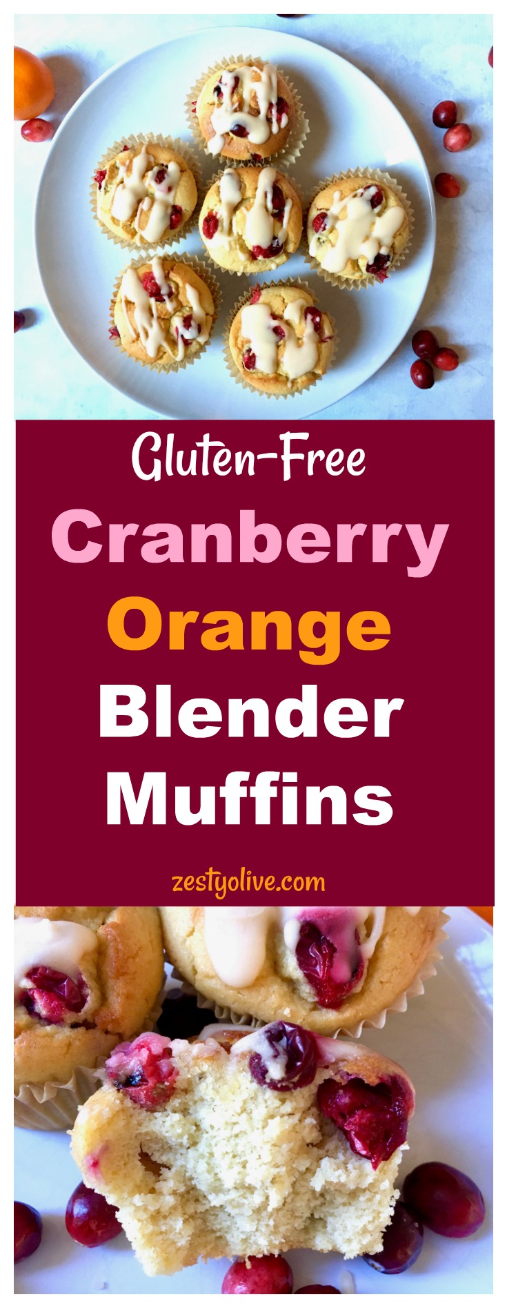 Gluten-Free Cranberry Orange Blender Muffins are an easy and healthy breakfast option or a delicious afternoon snack.