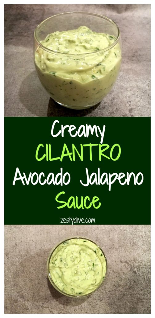 Creamy Cilantro Avocado Jalapeño Sauce * Zesty Olive - Simple, Tasty ...