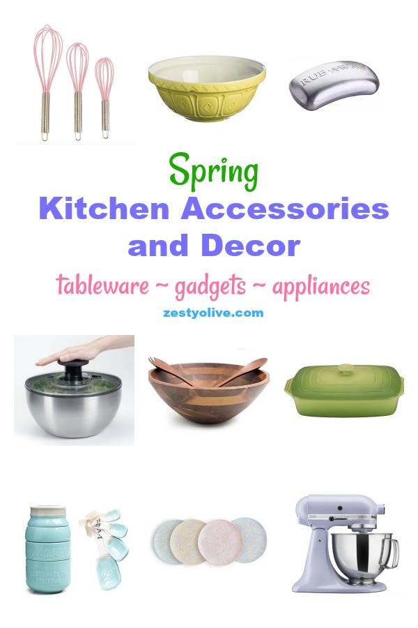 Functional kitchen accessories get a spring decor makeover with hues of yellow, blue, green and pink to brighten up the space. This list is proof that tableware, gadgets and appliances can usher in spring without compromising practicality.