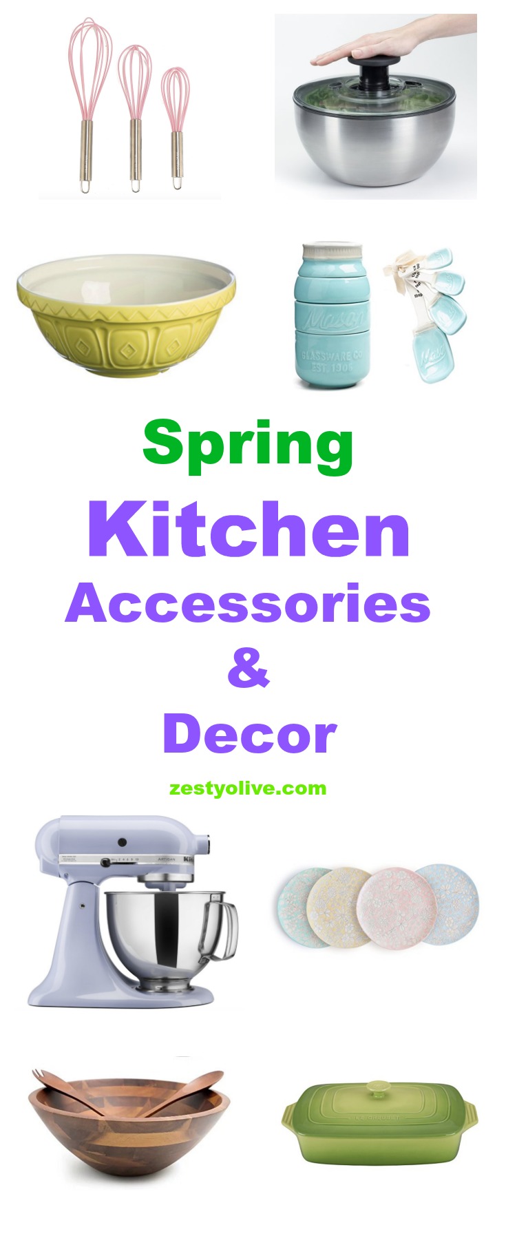 Functional kitchen accessories get a spring decor makeover with hues of yellow, blue, green and pink to brighten up the space. This list is proof that tableware, gadgets and appliances can usher in spring without compromising practicality.