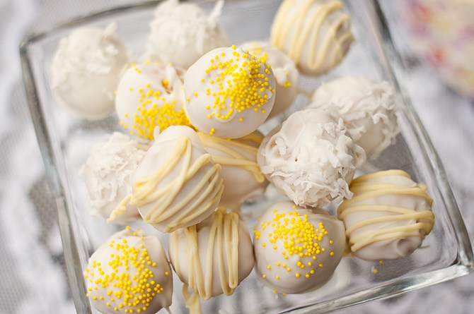 Lemon Cookie-Coconut Truffles