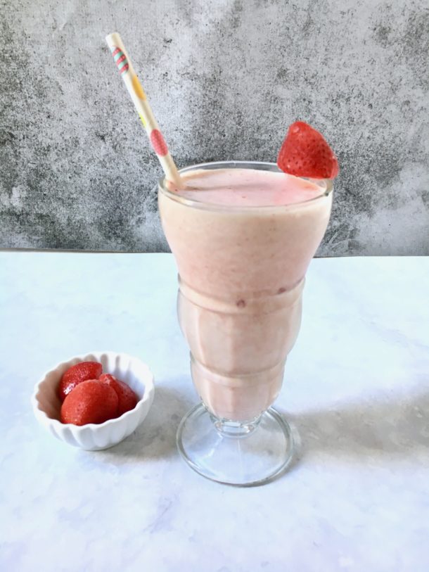 Strawberry Cheesecake Protein Smoothie Zesty Olive Simple Tasty And Healthy Recipes