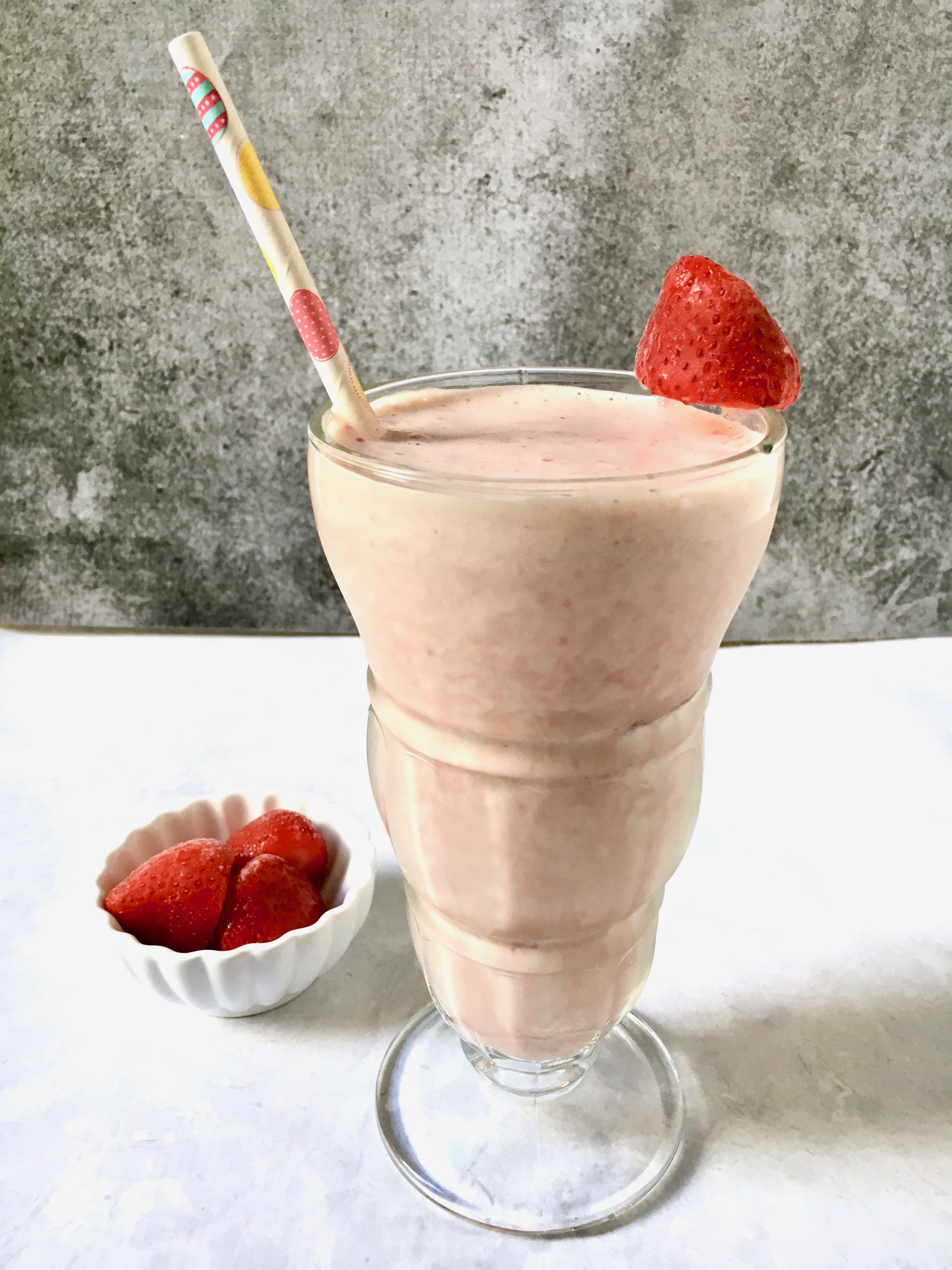 Try this healthy Strawberry Cheesecake Protein Smoothie for a delicious variation on a fruit-based smoothie. The cream cheese adds just the right amount of cheesecake-like creaminess to make this smoothie a decadent, yet healthy treat.