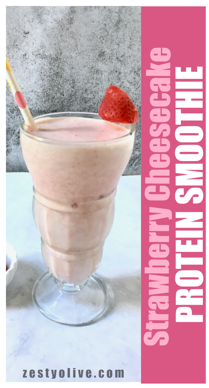 Try this healthy Strawberry Cheesecake Protein Smoothie for a delicious variation on a fruit-based smoothie. The cream cheese adds just the right amount of cheesecake-like creaminess to make this smoothie a decadent, yet healthy treat.