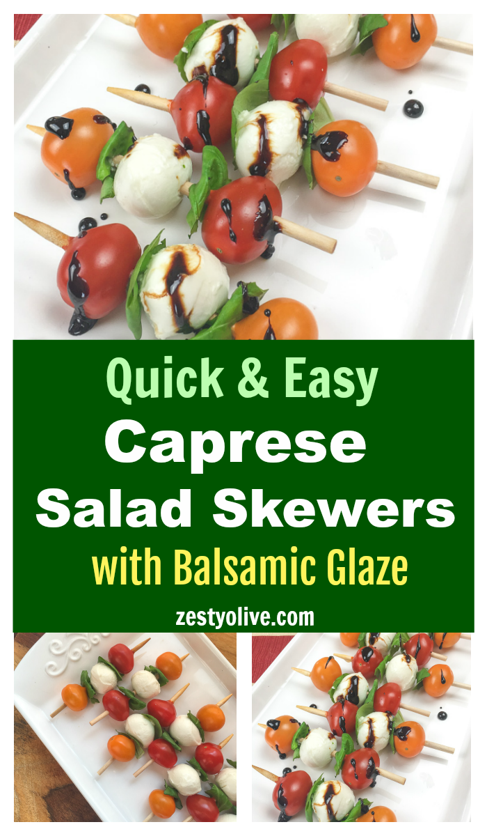 easy caprese salad skewers with balsamic glaze