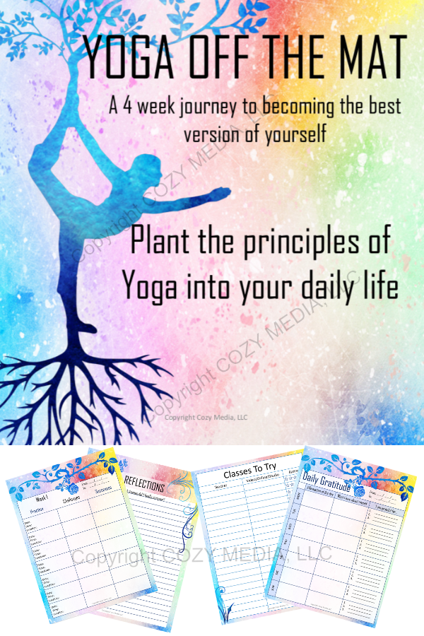 This digital printable journal, Yoga Off The Mat, guides you though a weekly reflection with different prompts for each session. Re-use again and again to track your progress. 