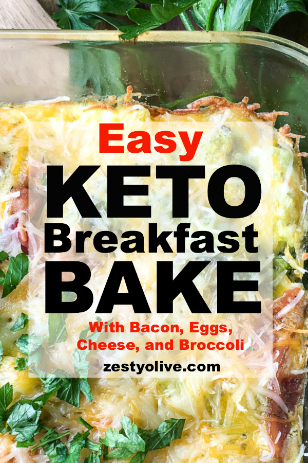 Try this easy Keto Breakfast Casserole with eggs, bacon, cheese and broccoli. It's so delicious and easy to put together that we like it for dinner, too!